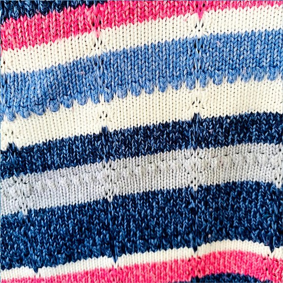 Vtg 90s y2k pastel striped grandma sweater - Picture 6 of 10